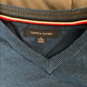 Hilfiger Blue V-Neck Sweater XL